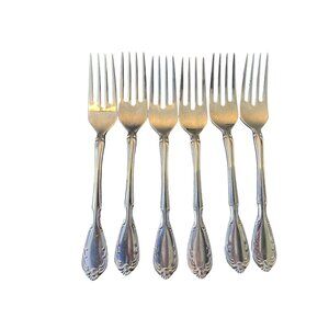 Noritake Serenade 18/8 Stainless Salad Dessert Fork 6-5/8" Set of 6